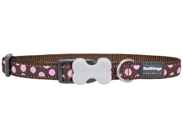 Collare Dingo rosso, macchia rosa, 31-47cm/20mm