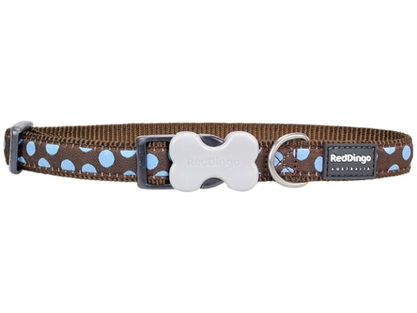 Collare Dingo rosso, macchia blu, 24-36cm/15mm