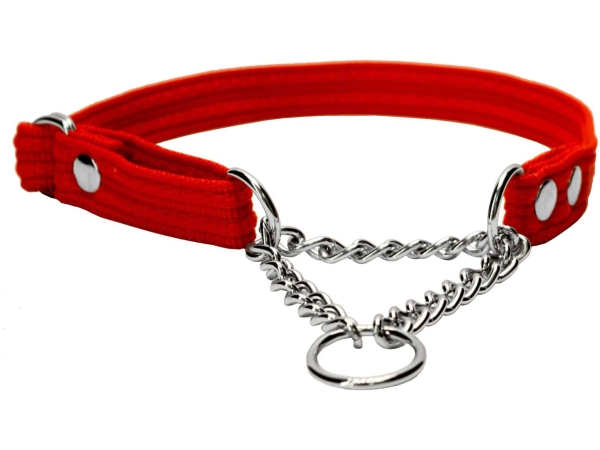 Collare Fenriz con catena, 25-40cm/15mm, rosso