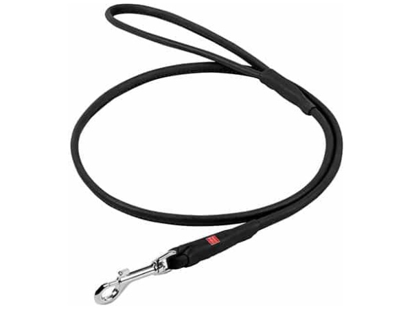 Waudog Soft rundsyet læder førerline, 122cm/10mm, sort