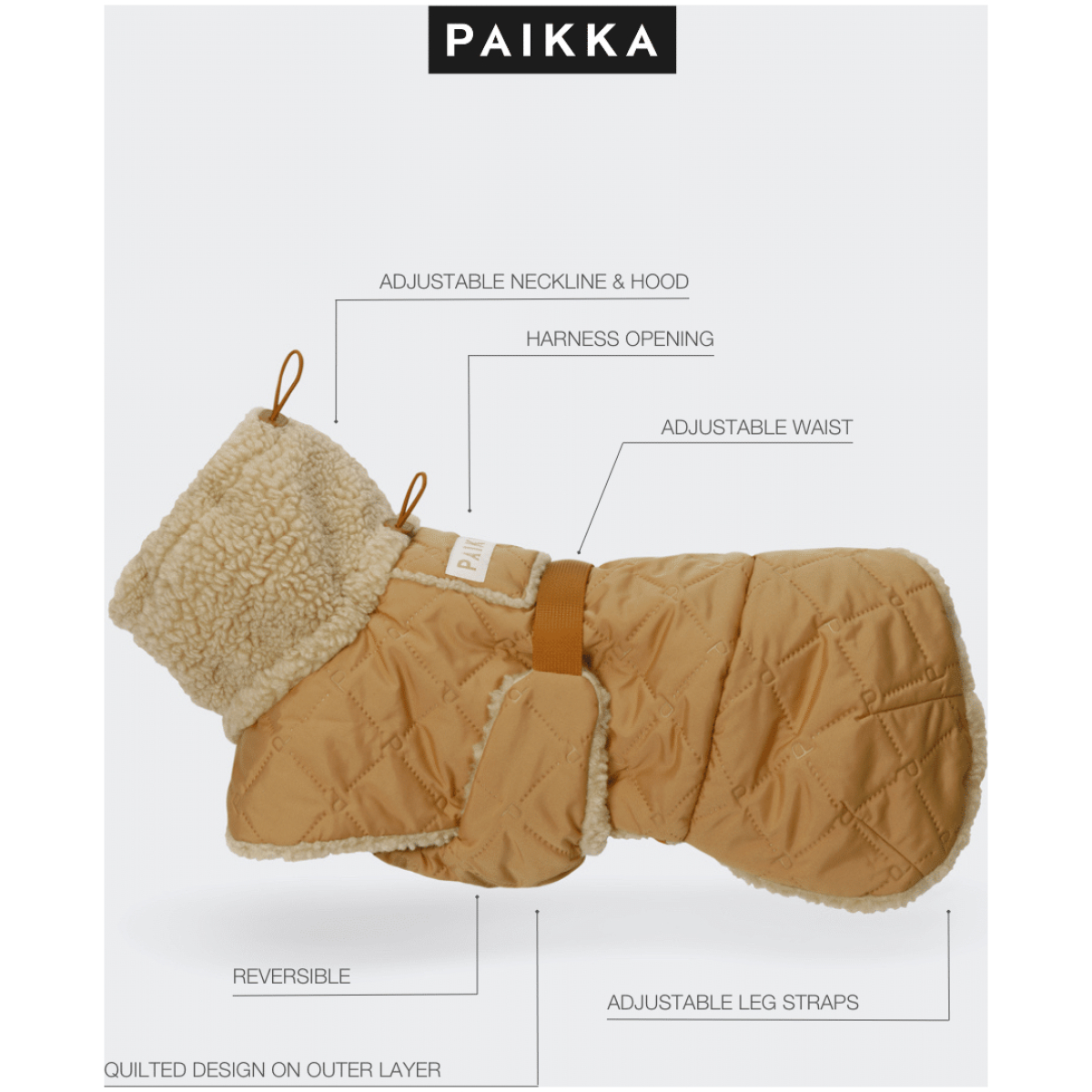 Paikka Quilted Sherpa Jakke, Camel - Billede 14