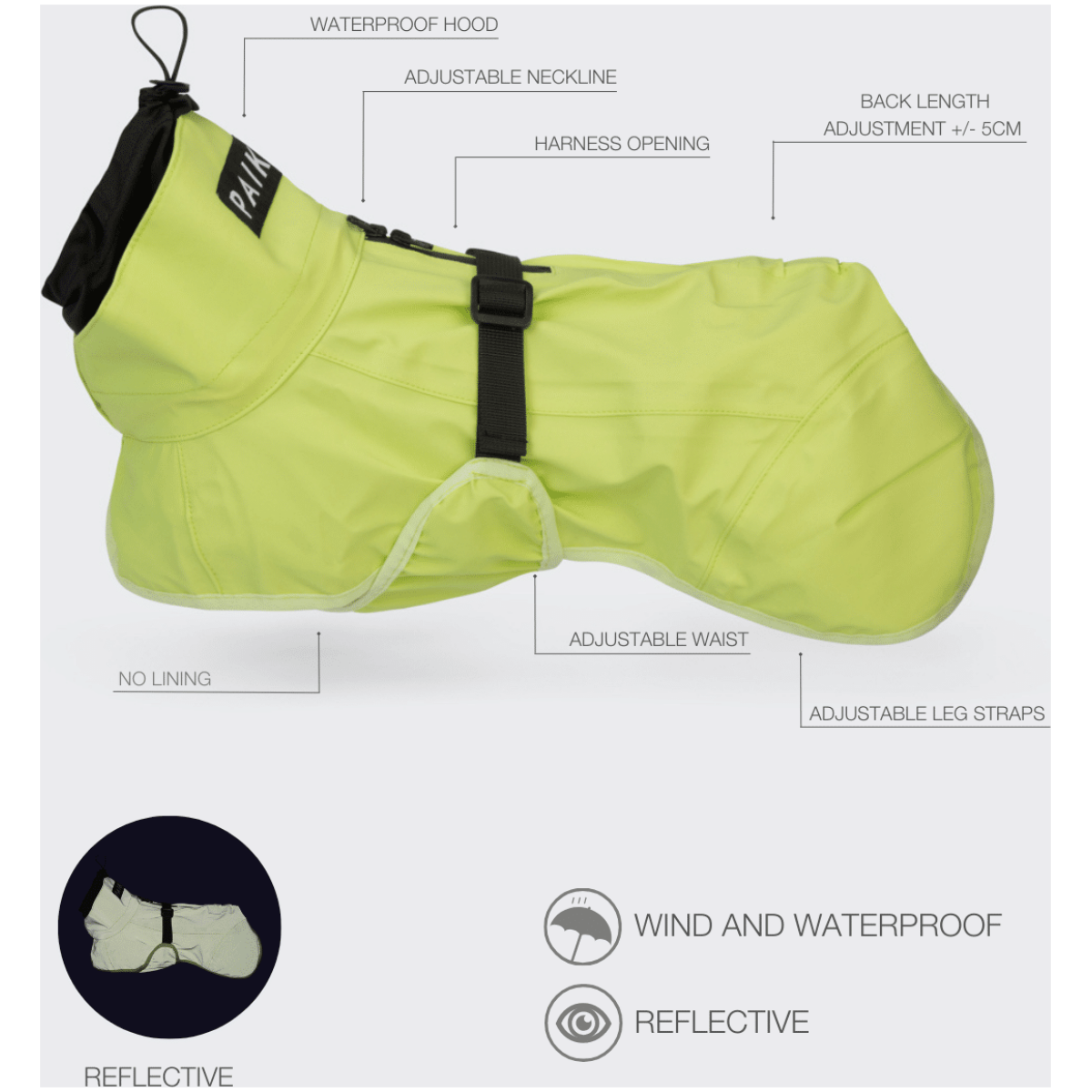 PAIKKA Giacca antipioggia riflettente, Matcha, 20 (Copy) - immagine 8