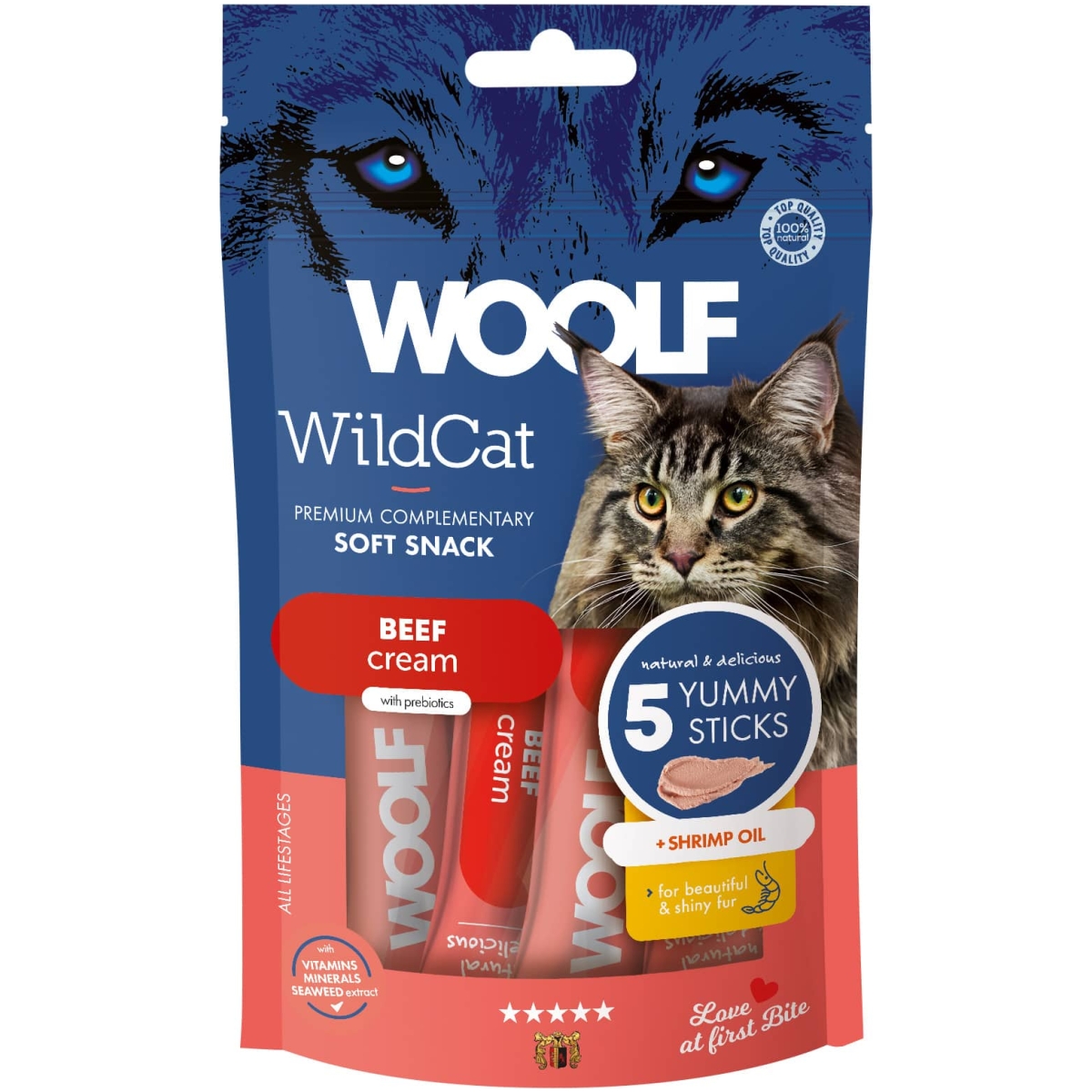 Woolf Wildcat Cream 5 stk, Beef + Shrimp Oil - Billede 3