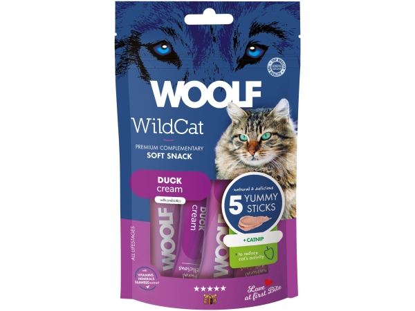 Woolf Wildcat Cream 5 stk, Duck + Catnip