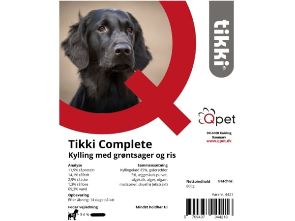 Tikki Complete, Kylling med grøntsager og ris, 800g