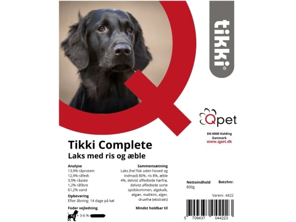 Tikki Complete, Laks med ris og æble, 800g