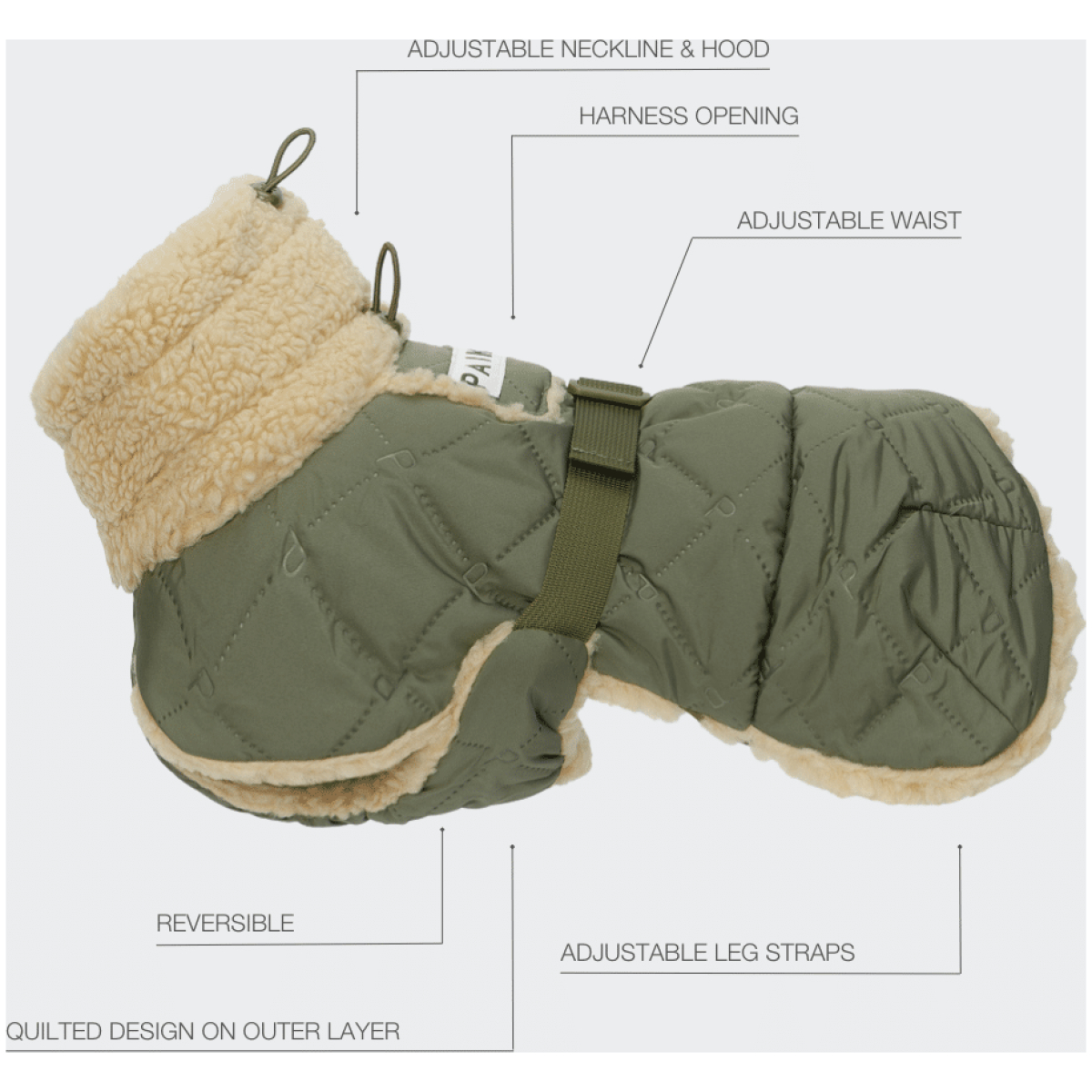 Paikka Quilted Sherpa Jakke, Olive - Billede 9